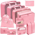 10 Pcs/Set Travel Packing Organizer Bags for Luggage Suitcase Pink