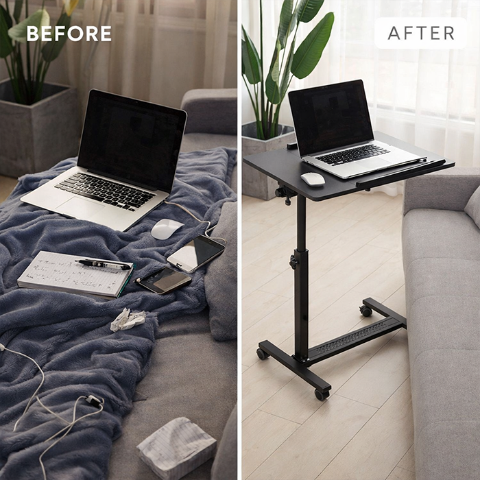 Adjustable Overbed Laptop Stand Table
