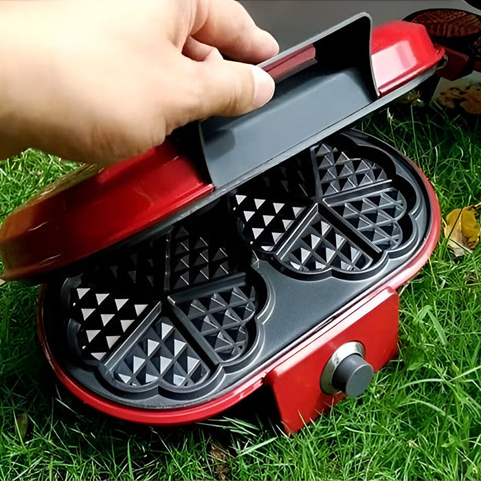 1200W Electric Heart Shape Double Waffle Maker Durable