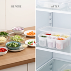 6- Grids Useful Refrigerator Food Fresh-keeping Storage Box