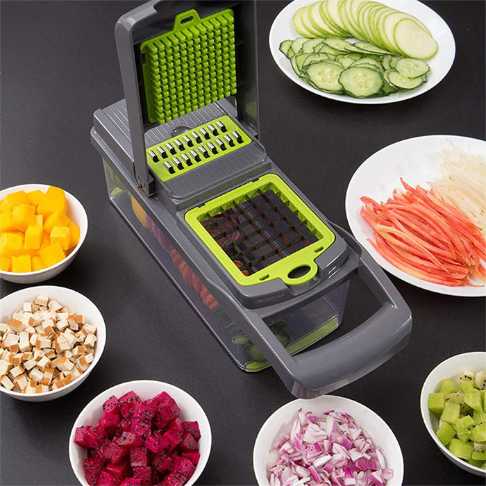 Multi functional 12 in 1 Kitchen Gadget for Vegetable Cutting With Fruit Slicer With Water Drainer safe to use