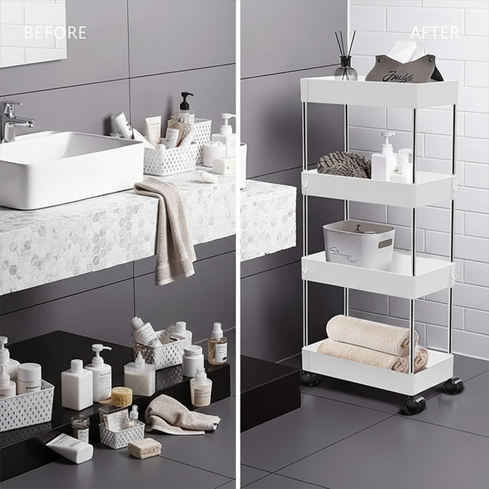 4-Tier Kitchen Shelf Trolley Rack