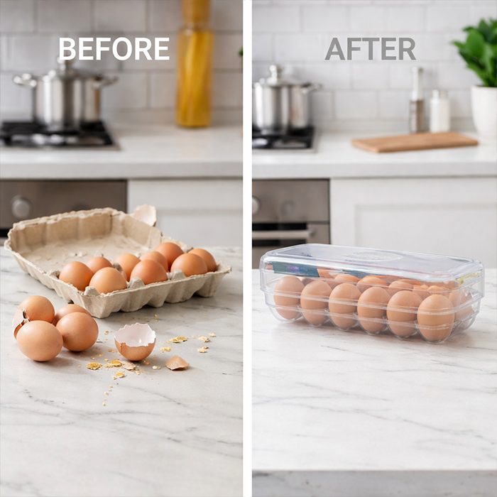 Transparent Egg Storage Container With Lid