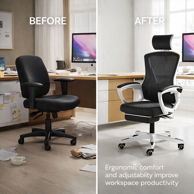 Ergonomic Comfort Adjustable Office Chair with Wheels