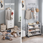 3 in 1 Multifunctional Hall Tree Shoe Organizer Rack