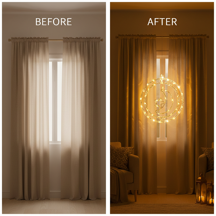 LED Ramadan Moon & Star Decoration Lights