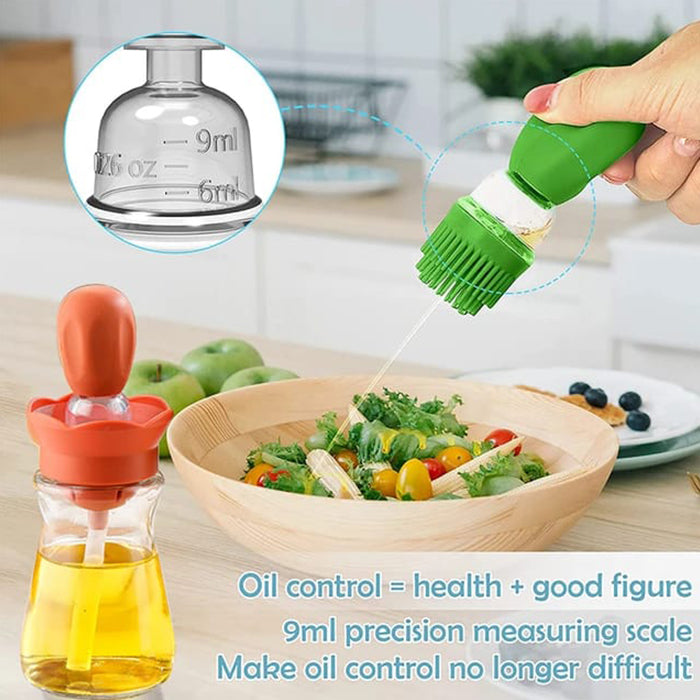 180Ml Oil Dispenser Spray Bottle with Silicone Brush oil control