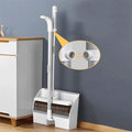 180° Rotatable Standing Brooms, Indoor Storage Buckle Type Brooms and Dustpan Set with Scraping Teeth