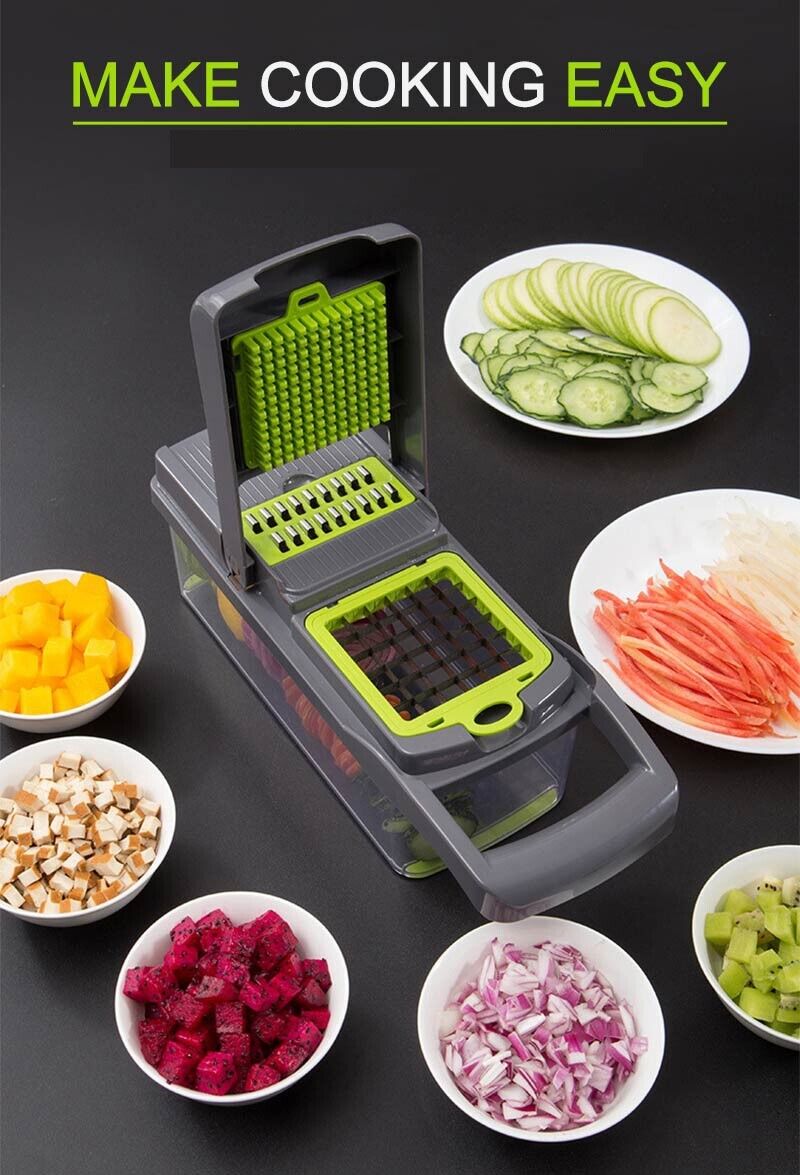 12-in-1 Multifunctional Kitchen Vegetable Slicer Dicer Adjustable Mandolin Chopper For Vegetables And Fruits