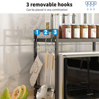 1 Tier Expandable Microwave Oven Rack With Hooks