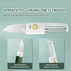 2-in-1 Fruit and Vegetable Knife and Peeler - Double Head Tool for Cutting, Slicing, Peeling blade curved design
