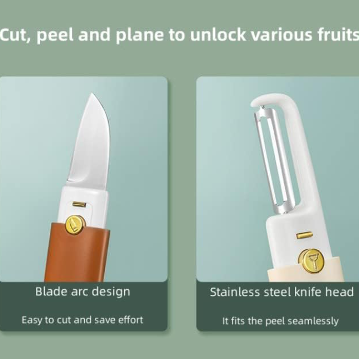 2-in-1 Fruit and Vegetable Knife and Peeler - Double Head Tool for Cutting, Slicing peel and plane to unlock various fruits