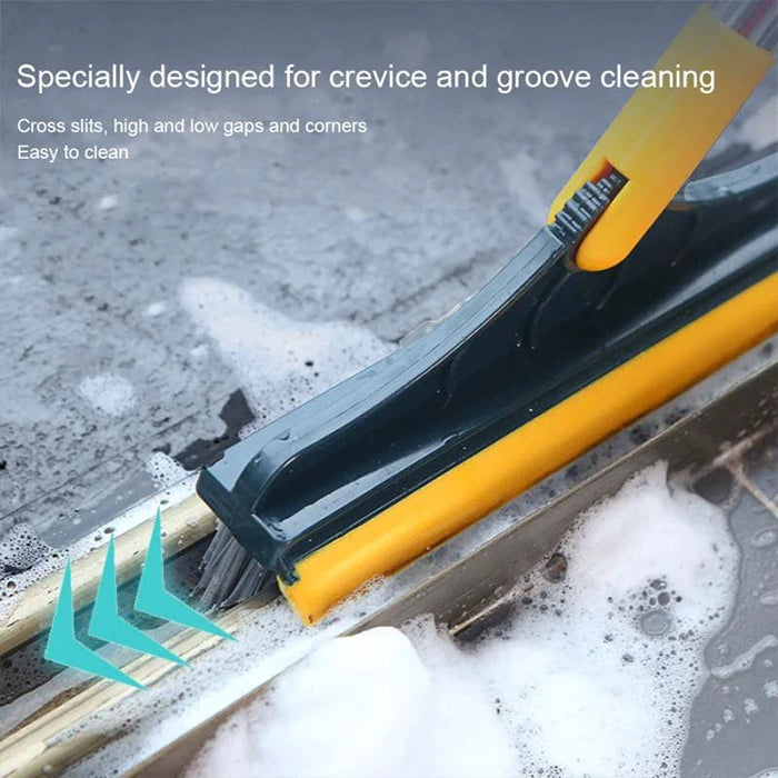 2 in 1 Bathroom Cleaning Brush Wiper Tiles Cleaning Bathroom Brush Floor Scrub Brush with Long Handle 120° Rotate Home Kitchen Bathroom Cleaning Brush v shaped