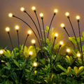 2 Pcs Solar Waterproof Outdoor LED Firefly Garden Decor Light
