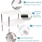 2 Tier Adjustable Kitchen Cabinet Under Sink Storage Organizer extendable width High Quality