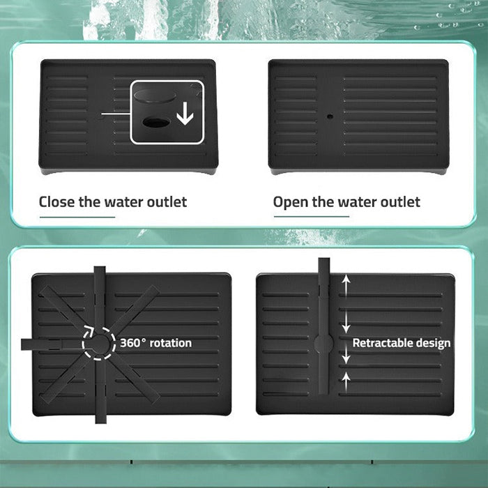 2 Tier Dish Drying Rack with Cutlery Holder, Cup Rack, Drainboard dimensions