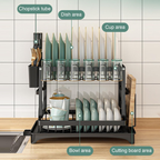 2 Tier Dish Drying Rack with Cutlery Holder, Cup Rack, Drainboard durable