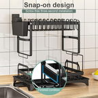 2 Tier Dish Drying Rack with Cutlery Holder, Cup Rack, Drainboard multi layered