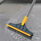 2 in 1 Bathroom Cleaning Brush Wiper Tiles Cleaning Bathroom Brush Floor Scrub Brush with Long Handle 120° Rotate Home Kitchen Bathroom Cleaning Brush hard