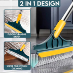 2 in 1 Bathroom Cleaning Brush Wiper Tiles Cleaning Bathroom Brush Floor Scrub Brush with Long Handle 2 in 1 design