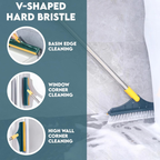 2 in 1 Bathroom Cleaning Brush Wiper Tiles Cleaning Bathroom Brush Floor Scrub Brush with Long Handle v shaped hard bristle