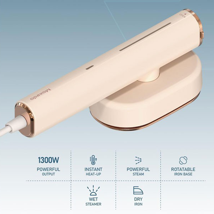 2 in 1 Dynamic Steam Flat Iron Portable Handheld Rotatable Steam and Press Iron Garment Steamer 