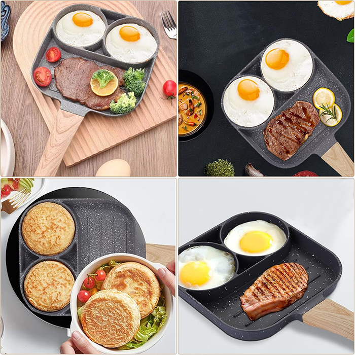 2 in 1 Hole Pan Mini Frying Egg Nonstick Skillet Pan Perfect pan for Breakfast durable