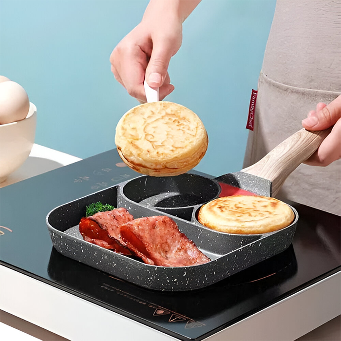2 in 1 Hole Pan Mini Frying Egg Nonstick Skillet Pan Perfect pan for Breakfast round for pancake