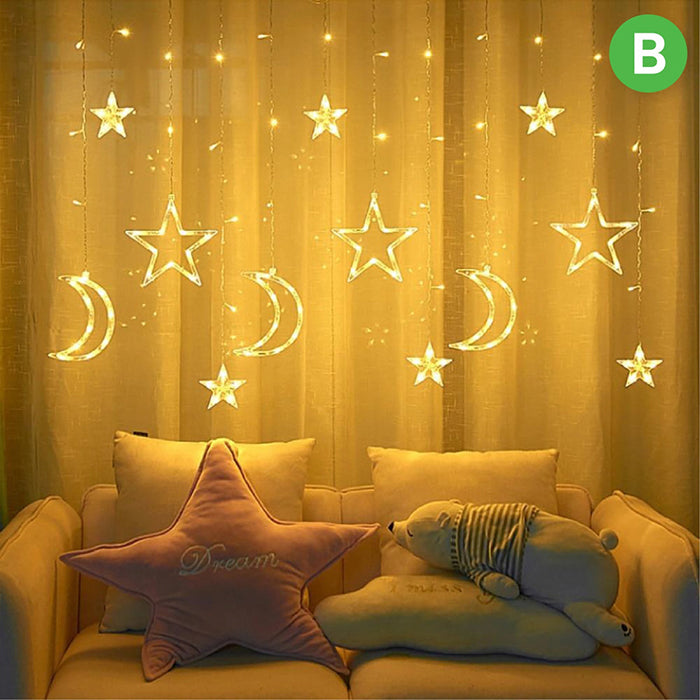 3.5M LED Star and Moon String Lights - Decorative Ramadan Led Lights for Indoor Outdoor magical illumination