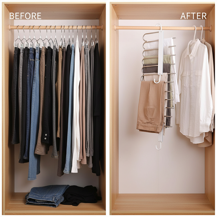 Multi-functional Pant Hanger, Space Saving Cloth Organizer