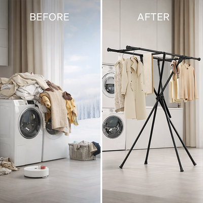 X-Shaped Folding Clothes Drying Rack