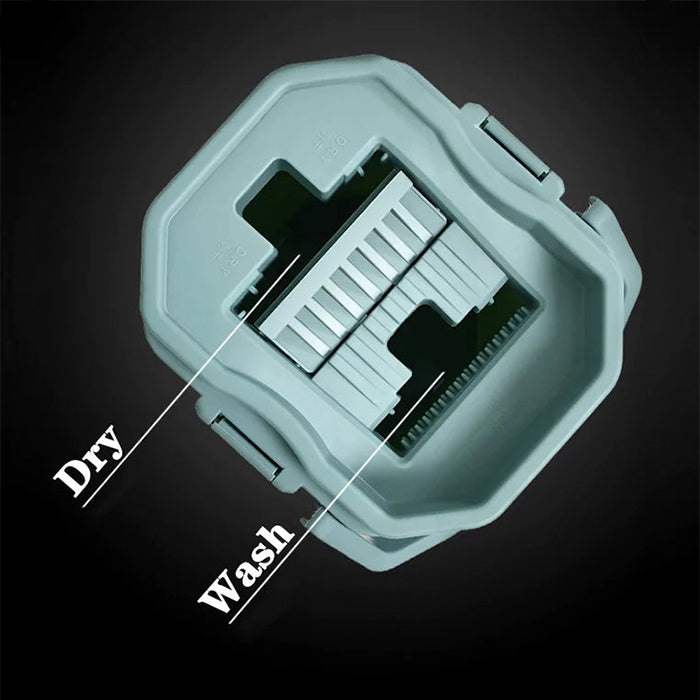 360° 2in1 Flat Mop Cleaning mop with bucket, 2 pads, and self-wash squeeze system for efficient home floor cleaning 