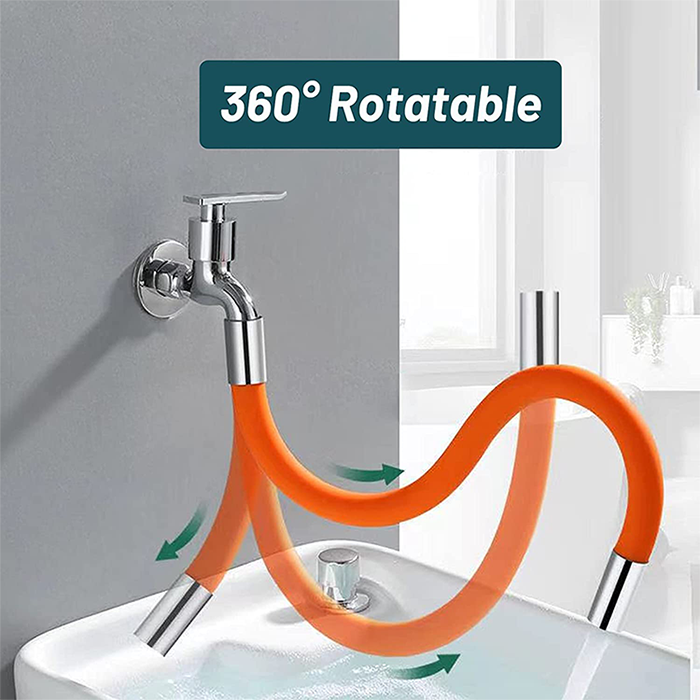 360° Flexible Shaped Flex Faucet Extender Tube 360° rotatable