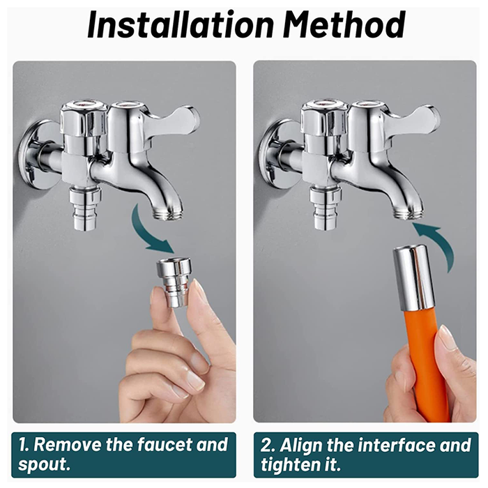 360° Flexible Shaped Flex Faucet Extender Tube installation method