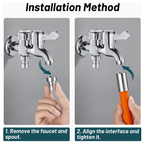 360° Flexible Shaped Flex Faucet Extender Tube installation method