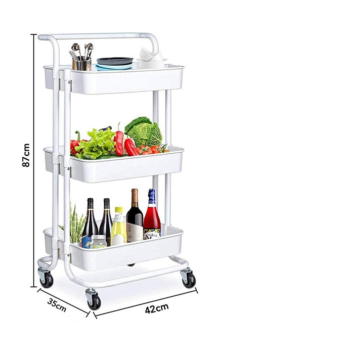 3-tier trolley cart organizer with wheels, versatile trolley organizer and stackable rack for home or office storage Qatar