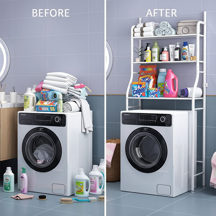 3 Layer Versatile Laundry Organization Storage Rack for Enhanced Space Saving Solution Adjustable & Stable Qatar