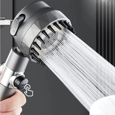 3 Spray Mode Handheld Massage Shower Head With Scrubber high pressure one press
