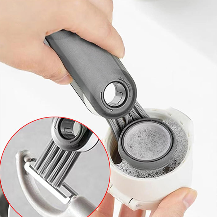 3 in 1 Multifunctional Cleaning Brush with Straw Brush, Insulation Cup Detail Brush Cleaning Silicone Bottle Brush