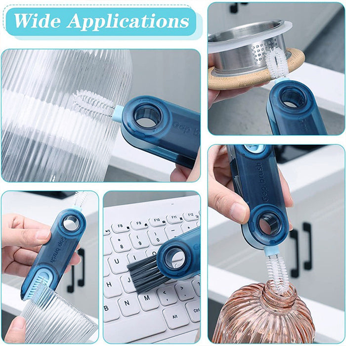 3 in 1 Multifunctional Cleaning Brush with Straw Brush, Insulation Cup Detail Brush Cleaning Wide applications