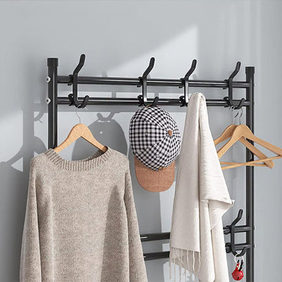 3in1 Multifunctional Hall Tree Shoe Rack with Storage Organizer Eight hook hangers
