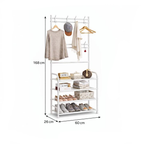 3in1 Multifunctional Hall Tree Shoe Rack with Storage Organizer 4 layer Dimensions Qatar
