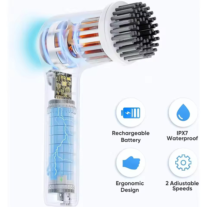 4-In-1 Electric Spin Scrubber, Power Scrubber Cordless Electric Brush Shower Scrubber for Cleaning rechargeable