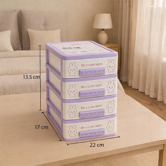 Compact Organizer Storage Box with transparent drawers, ideal for home storage cabinets organization Qatar