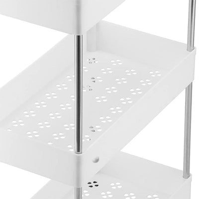 4-Tier Kitchen Shelf Trolley Rack, Multi-functional Storage Organizer Cart durable construction
