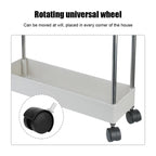 4-Tier Kitchen Shelf Trolley Rack, Multi-functional Storage Organizer Cart  rotating universal wheel