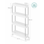 4-Tier Kitchen Shelf Trolley Rack, Multi-functional Storage Organizer Cart  rotating universal wheel dimensions