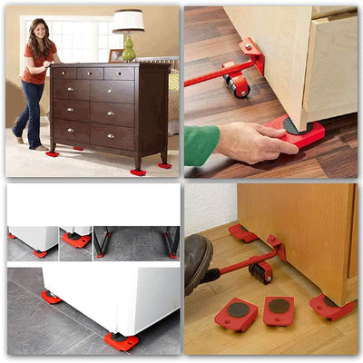 Furniture Mover Tool Set - Heavy Duty 4-Wheel Mover Roller - Furniture Transport Lifter furniture sliders