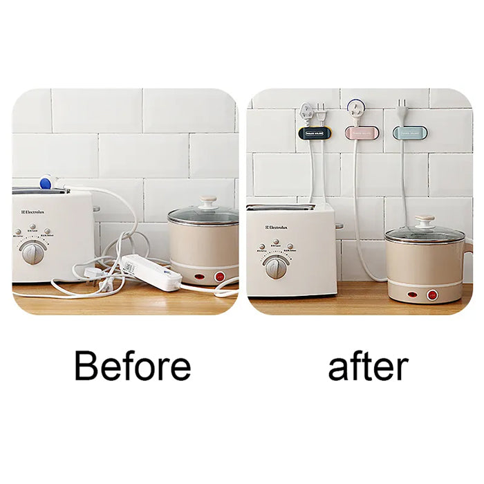 4 Pcs Punch Free Adhesive Wall Cable Cord Holder solve the trouble of messy