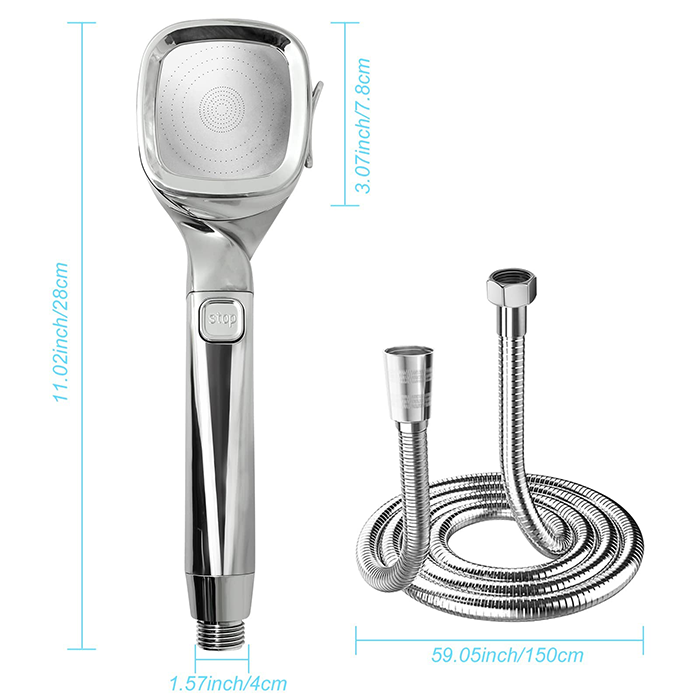 Chrome Shower heads with built-in Shower filter for cleaner water, high-pressure spray and easy wall mounting Qatar